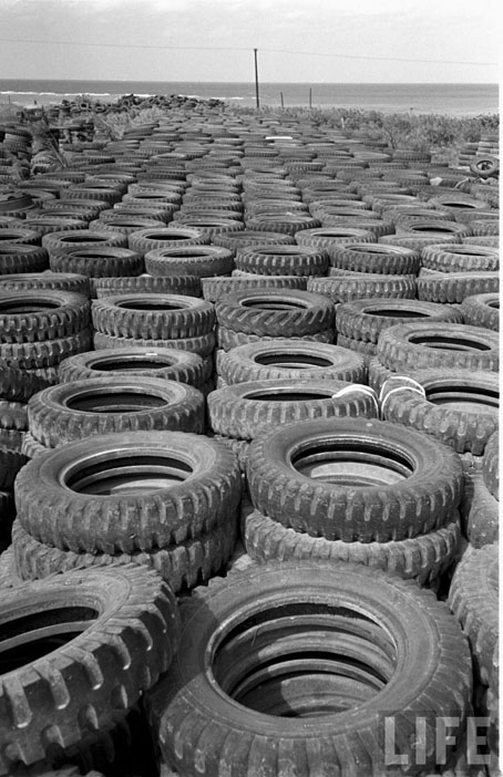 Old military jeep tires